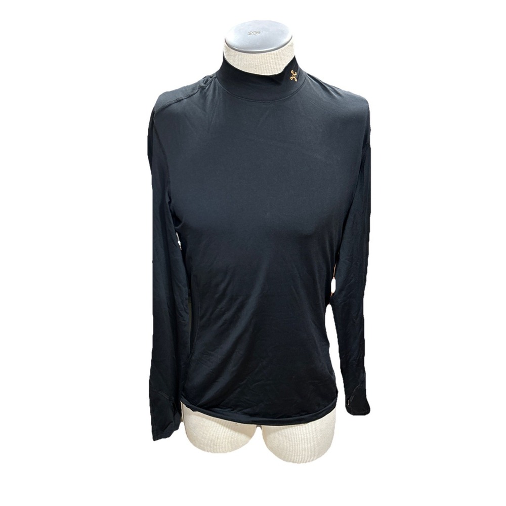 Tommie Copper Active Long Sleeve Mock Crew Medium Black Mens Velocity